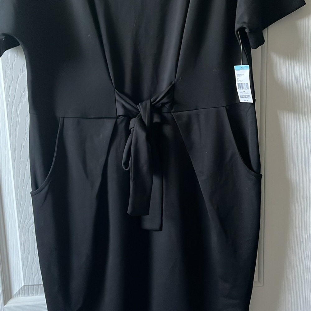 NWT Simply Emma Black Tie Front Dress - Picture 2 of 5